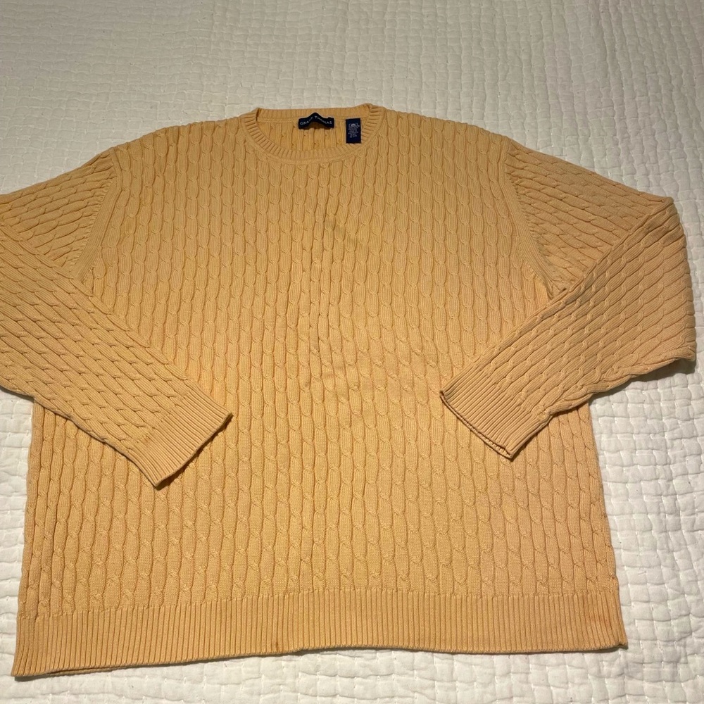 Grant Thomas mens cable knit sweater. Size XXL